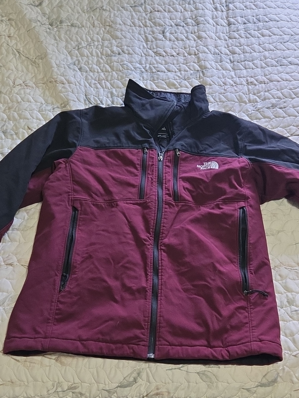 The North Face Maroon and Black Softshell Jacket